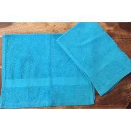 Allsorts® TURQUOISE BRIGHT GUEST TOWELS X2 400 GSM LIGHT WEIGHT 30cm x 50cm APPROX