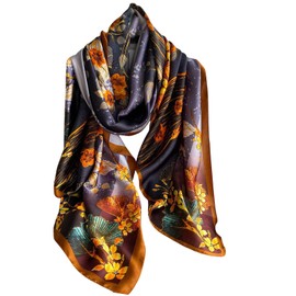 FAIRYGATE Schal Damen Seidentuch Stola für Abendkleid Leicht Tücher mit Blumemotiv Seiden Tuch Seideschal Schals Geschenk zum Liebhaber Familie und Freunde 42040