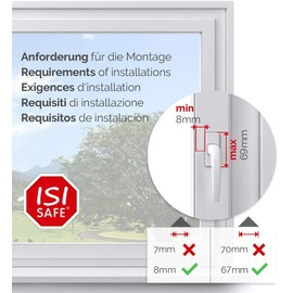 Child Lock for Windows - No Drilling | Tool-Free Assembly, Window Lock, Balcony Safety, Locking without Damage - Pack of 2 (White)