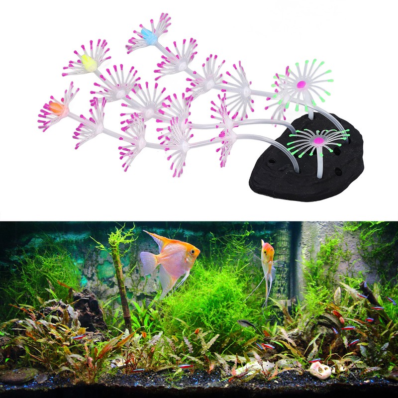 Silicone Glow Fish Tank Decorations Simulation Innovative Landscaping Glowing Artificial