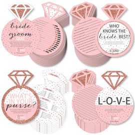 Big Dot of Happiness Bride Squad - 4 Rose Gold Bridal Shower or Bachelorette Party Games - 10 Cards Each - Gamerific Bundle