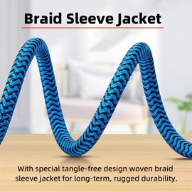 Xiwai 5Gbps USB 3.0 Type-A Male to USB3.0 Type-B Male Extension Braided Cable Sleeve Blue for Disk SSD Camera Data 0.3m