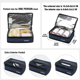 Aosbos Small Lunch Bag, Blue, Unisex, Portable Mini Cooler, Insulated Thermal...