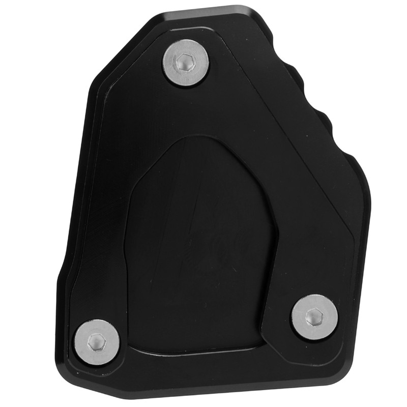 Black Motorcycle Kickstand Extension Plate Aluminium Alloy Side Stand Enlarger