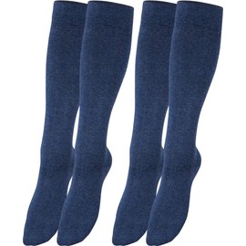 RS. Harmony Support Knee Socks with Compression for Long Flight Travel and Car Trips as well as for the Office, Thrombosis Socks and Support Stockings Against Swollen Legs, C: jeans-2 pairs