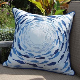 BLACK FOREST DECOR Fishtail Circle Indoor/Outdoor Pillow