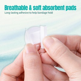 AndicAge 300pcs Adhesive Spot Bandages Waterproof PE Spot Bandages 0.87 Inch Diameter Clear Round Bandage for Wound Care and Small Incisions, 2 Boxes