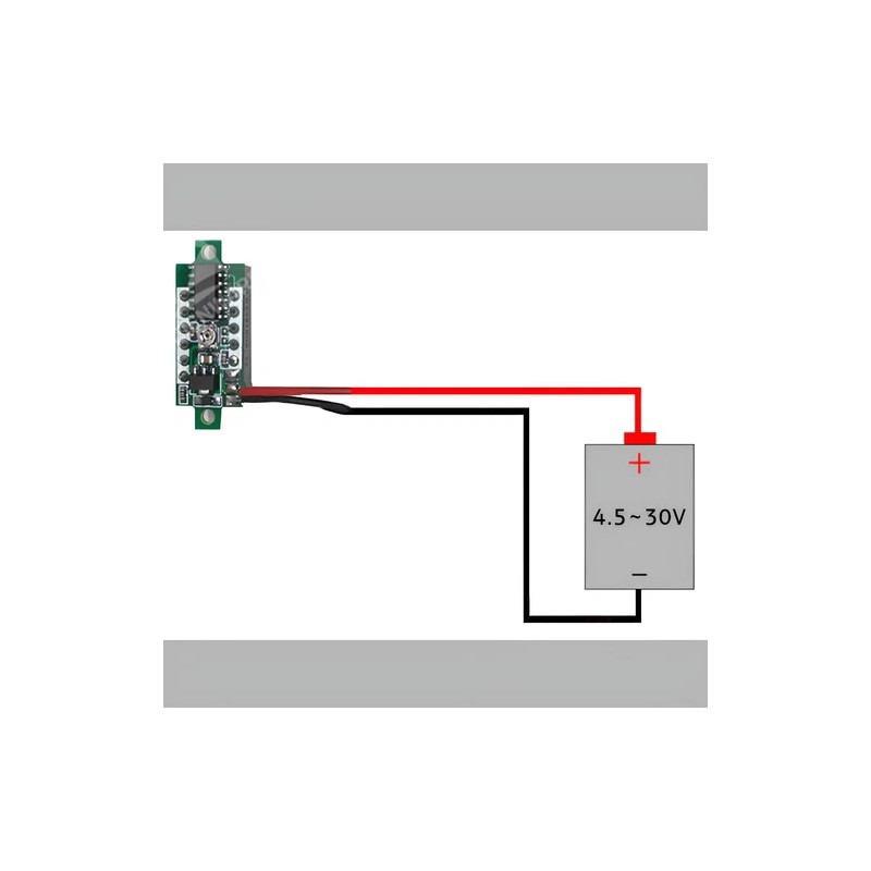 JacobsParts DC 4.5-30V 2-Wire Voltmeter 3-Digit LED Display Panel Volt