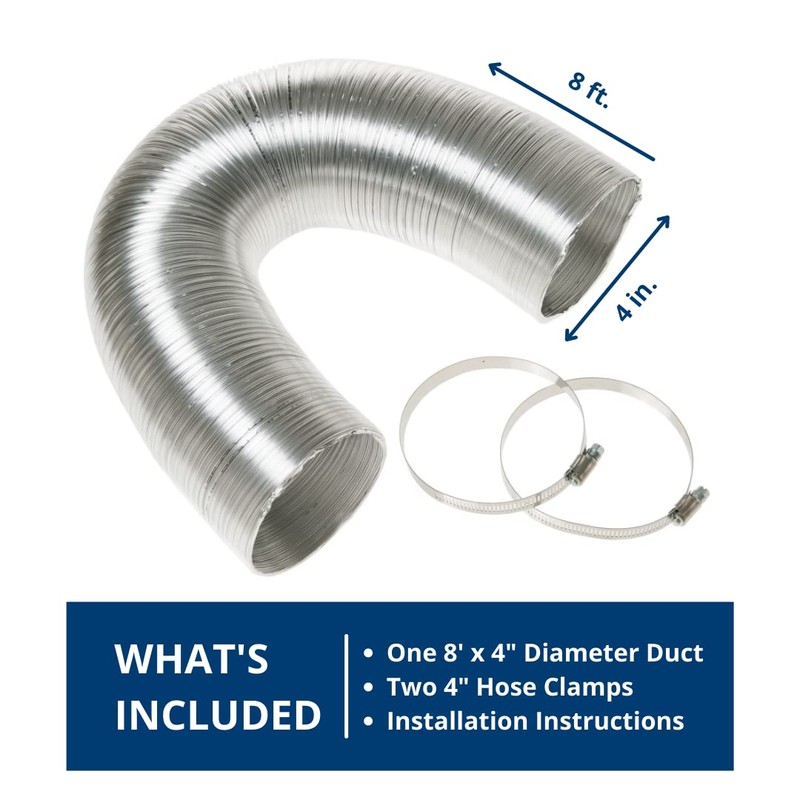 GE Appliances 8-Foot Flexible Metal Dryer Duct, WX08X10086, Genuine OEM