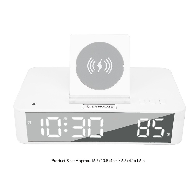 10W Digital Alarm Clock One Button Lifting LED Mirror Electronic