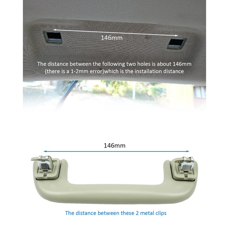 YIGUCS Auto Roof Pull Handle Grab Rail Grey Without Hook