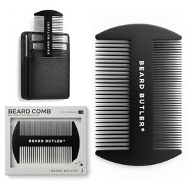 Peine de metal 'The Original' para cartera, peine delgado para barba y bigote para tarjeta de crédito para hombre, acero inoxidable portátil, cabe en 