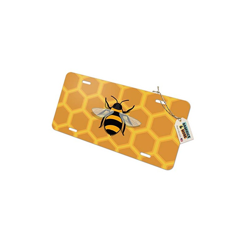 GRAPHICS & MORE Bee on Honeycomb Novelty Metal Vanity Tag