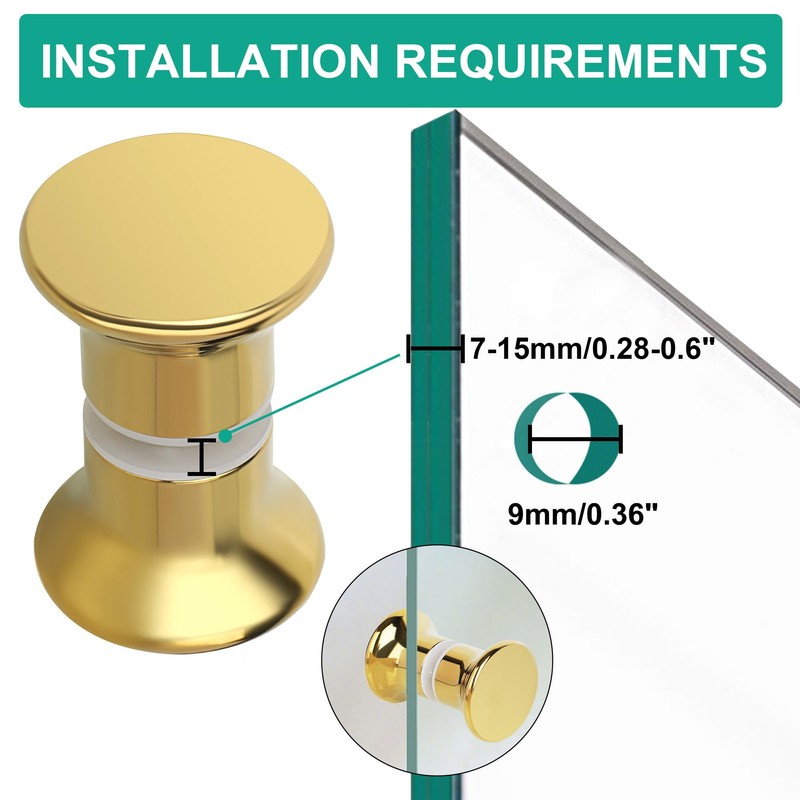 Alise Shower Glass Door Handle,Double Sides Sliding Shower Doors Knob