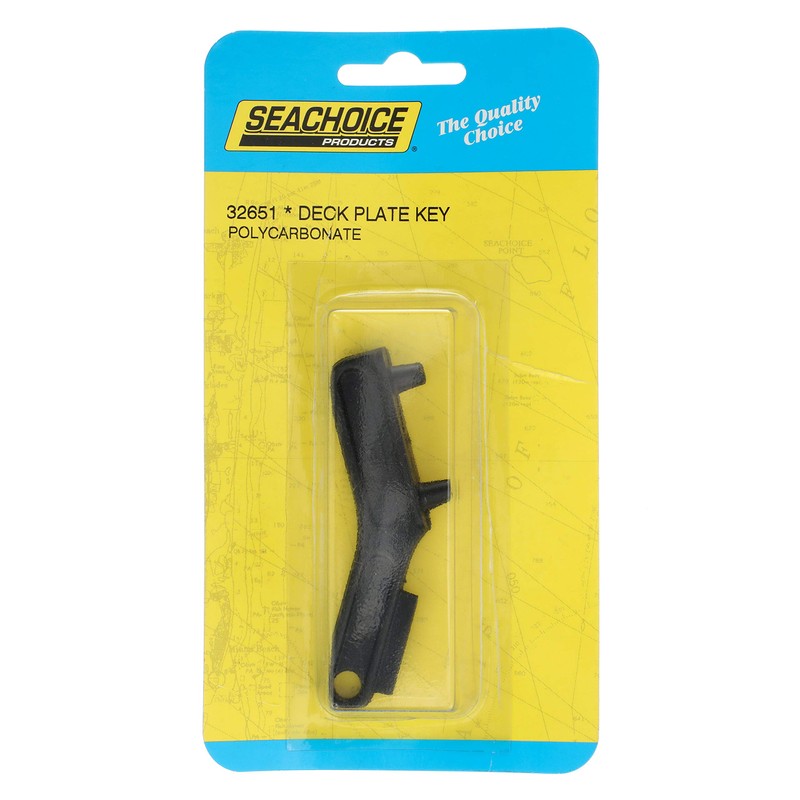 Seachoice Deck Plate Key, Black, Polycarb, 3-3/8 In., Fits Most