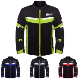HWK Mesh Motorcycle Jacket Riding Air Motorbike Jacket Biker CE Armored Breathable (X-Large, Green)