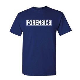 Forensics - Novelty Duty Investigator Crime - Mens Cotton T-Shirt, XL, Navy