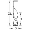 Trend Professional Two Flute Spiral Up-Cut Router Cutter Bit, 8mm