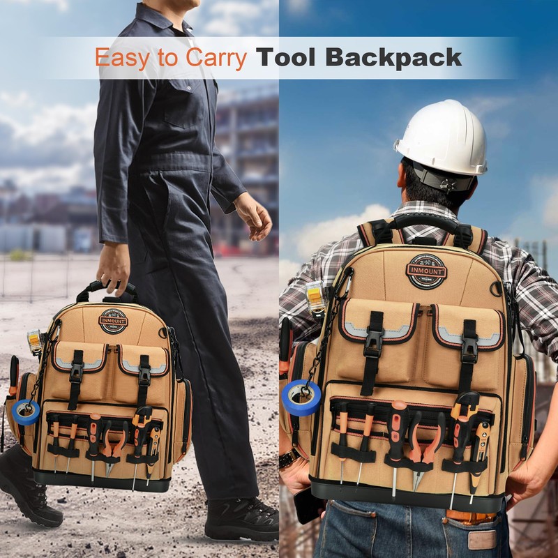 Backpack Tool Bag - Heavy Duty Tool Organizer, Water-resistant HVAC
