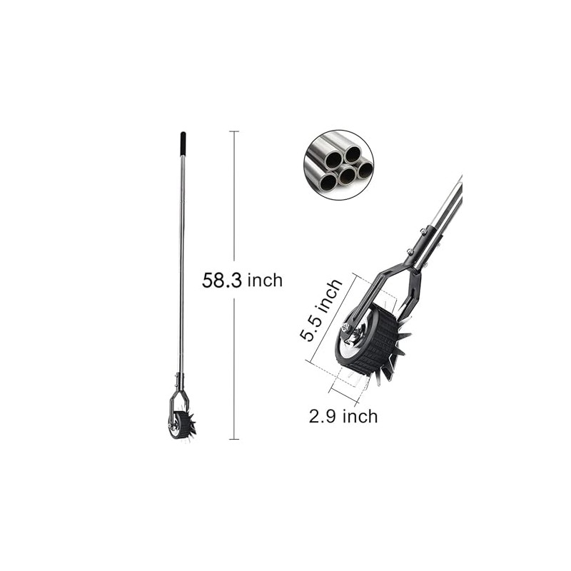 OPENROAD Wheeled Rotary Edger – Adjustable Stainless Steel Handle, Cushioned