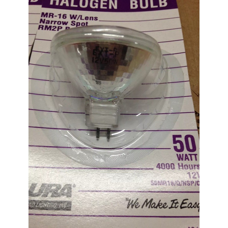 Aura MR16 halogen bulbs EXT w/LENS 50W 12V 6 PK
