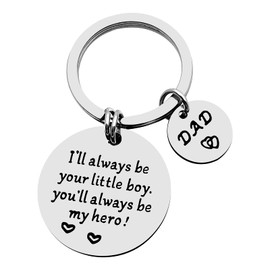 Father’s Day Gift,Dad Gifts from Son for Men Him Christmas Birthday Valentine Day Wedding Gifts to Dad Daddy Papa Stepdad I'll Always Be Your Son, You Will Always Be My Hero Keyring
