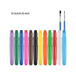 Vaveren Face Paint Crayons Face Body Paint Set Kit with 2 Brushes 12 Color Washable Twistable Face Paint Sticks for Gift Cosplay Kids