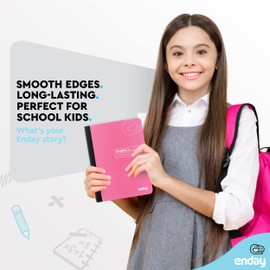 Enday Graph Paper Composition Notebook, Pink Hard Cover Graphing Notebook, 4 Squares Per Inch Graph Ruled Composition Notebook, Premium Quad Ruled Notebook, 100 Sheets