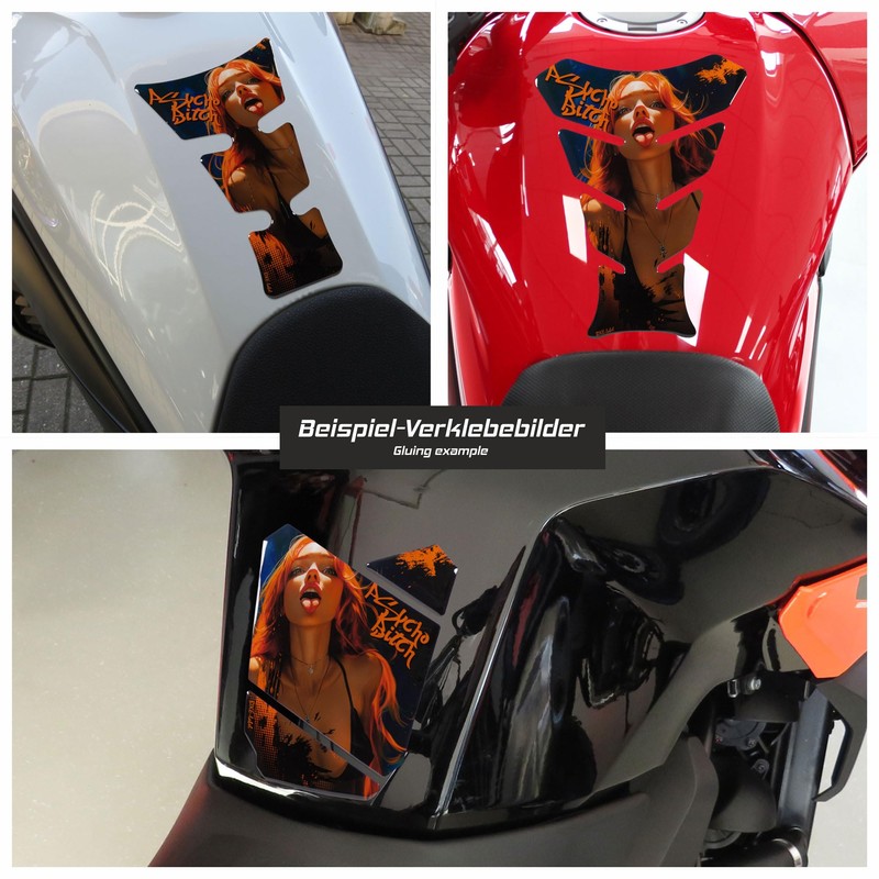 Tankpad Protective Motorcycle Gel Pad 3D Psycho B Cute Woman