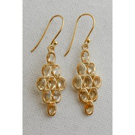 Citrin Vergoldete Ohrringe aus Sterlingsilber - Natürlicher Edelstein - Geburtstagsgeschenk - Weihnachtsgeschenk - Handgefertigte Geschenkideen für Frauen