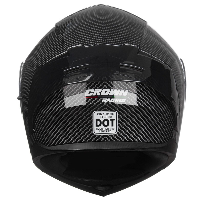 Crown Racing Modular Motorcycle Helmet with Flip-Up Design, Carbon Fiber