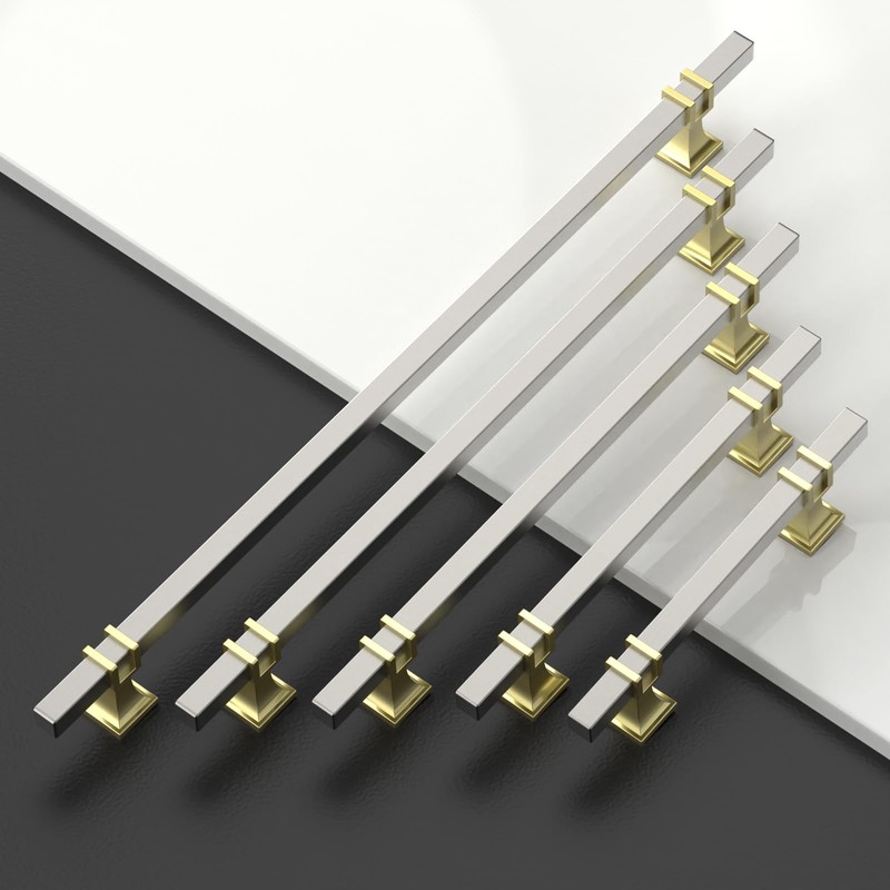 Coinkoly 10 Pack 10 Inch(254mm) Cabinet Handles Brushed Nickel and