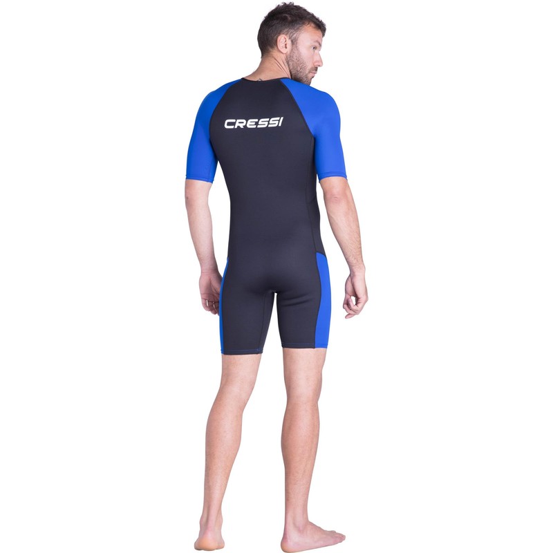 Cressi Mens Tiburon Man Monopiece 2 Mm Shorty Wetsuit, Black/Blue,