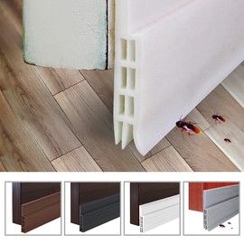 Srliya Door Draught Excluder Under the Door for Exterior Interior Doors, Door Sweep Strip Under the Door, Draught Barrier, Soundproof Door Underside, Weather Protection for Doors (White)