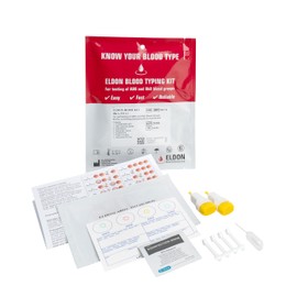 Eldoncard INC Blood Type Test (Complete KIT) - Find Out if You are A, B, O, AB & RH- Results in Minutes - Air Sealed Envelope, Safety Lancet, Micropipette, Cleansing Swab - 1 Pack