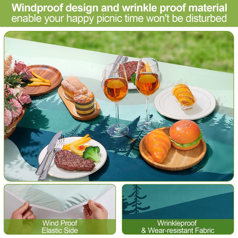 Picnic Table Cover with Bench Covers Camping Essentials Waterproof Windproof