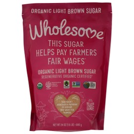 Wholesome Fair Trade Organic Light Brown Sugar, 24oz, 1-Pack