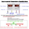 Thermometer Hygrometer, 12V High/Low Temperature Humidity Monitor, 0~120dB Adjustable Audible/Visual