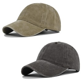 HAPEE 2/3 Pack Baseball Cap for Mens Trucker, Classic hat snapback cap (CA/US, Alpha, One Size, A-2P04-Khaki Coffee)