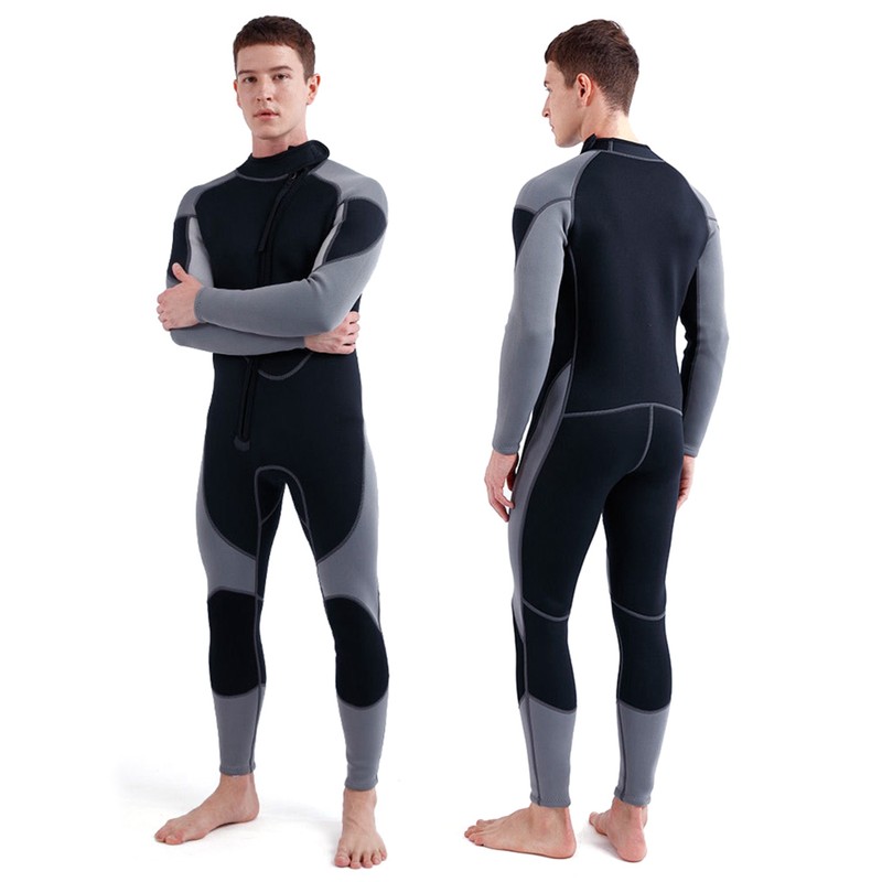 3mm Neoprene Wetsuit for Men Front Zip Full Body Diving