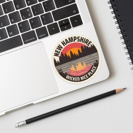 Retroplanet Vinyl Sticker; New Hampshire Wicked Nice Place Die Cut Vinyl Sticker