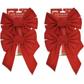 Black duck Set of 4 Red Velvet Festive Holiday Christmas Bows
