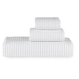 sea me at home Waffle Bath Sheet Set, 100% Turkish Cotton, Includes 1 Bath Sheet, 1 Hand Towel, 2 Face Towels