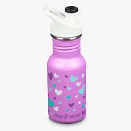 Klean Kanteen 12oz Kid's Classic with Sport Cap, Orchid Hearts