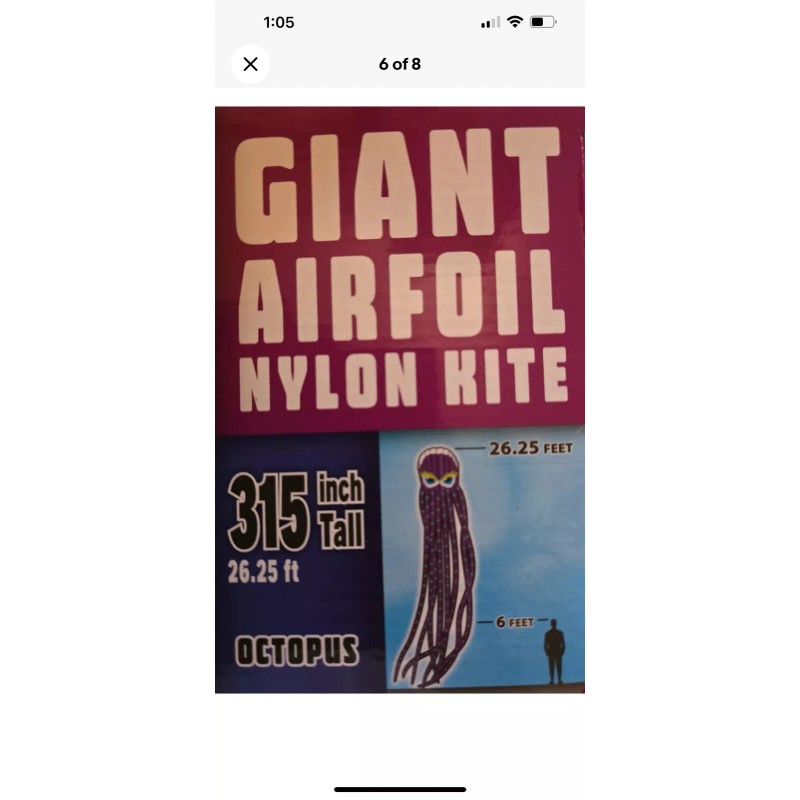 X Kites Giant 315" Octopus Airfoil Nylon Kite For Adults