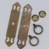Tiazza 2Pcs Chinese Vintage Style Antique Brass Straight Plate Pull