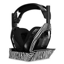 MightySkins Carbon Fiber Skin Compatible with Astro A50 Wireless Headphones + Base Station (Gen 4) - Black Zebra | Protective, Durable Textured Carbon Fiber Finish | Easy to Apply | Made in The USA