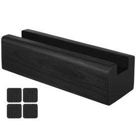 VOSAREA Wooden Floor Mirror Stand - Anti-Skid Support Base Bracket Holder Rack for Bedroom Living Room Beauty Makeup (9.82x2.95x2.67in)