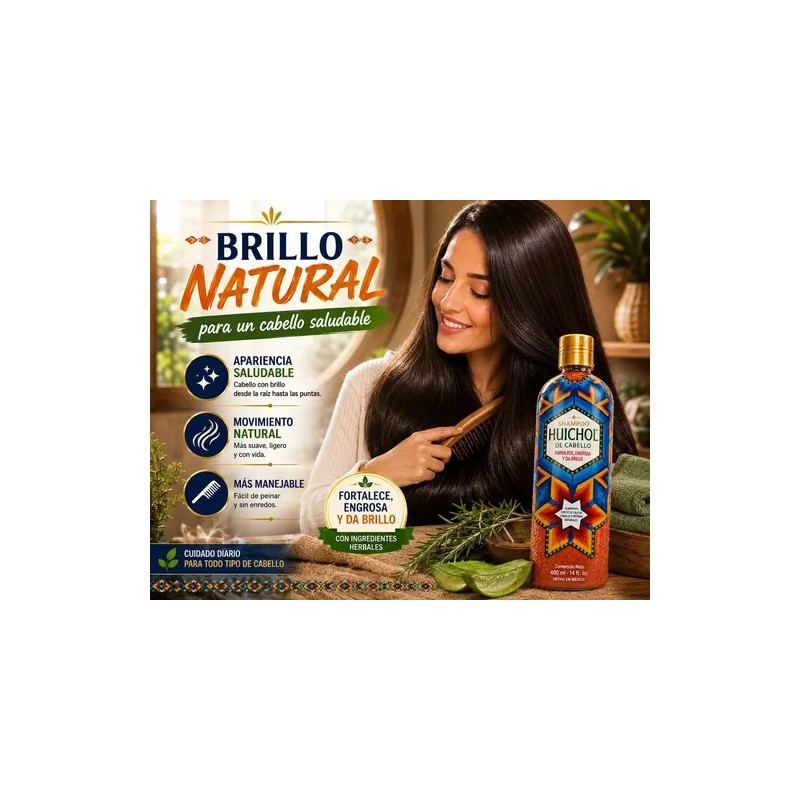 Shampoo Huichol Original Fortalecedor (brillo) Cabello 400ml