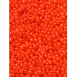 Salmon Egg Round Plastic Beads - Made in USA - 4mm, 6mm, 8mm Round Plastic Beads for Fishing Rigs, Baits & Lures. 100-1000 Pack Hard Plastic Beads for Fishing Spinner Rigs (Salmon Egg 1000 PK, 4mm)